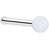 14k White Gold 2.5mm Synthetic Opal Ball Nose Ring - BodyCandy - Flyclothing LLC
