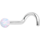14k White Gold 2.5mm Synthetic Opal Ball Nose Ring - BodyCandy - Flyclothing LLC