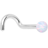 14k White Gold 2.5mm Synthetic Opal Ball Nose Ring - BodyCandy - Flyclothing LLC