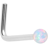 14k White Gold 2.5mm Synthetic Opal Ball Nose Ring - BodyCandy - Flyclothing LLC