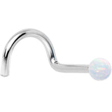 14k White Gold 2.5mm Synthetic Opal Ball Nose Ring - BodyCandy - Flyclothing LLC