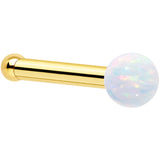 14k Yellow Gold 2.5mm Synthetic Opal Ball Nose Ring - BodyCandy - Flyclothing LLC