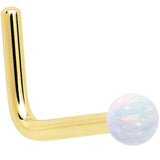 14k Yellow Gold 2.5mm Synthetic Opal Ball Nose Ring - BodyCandy - Flyclothing LLC