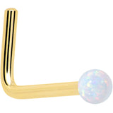 14k Yellow Gold 2.5mm Synthetic Opal Ball Nose Ring - BodyCandy - Flyclothing LLC