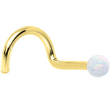 14k Yellow Gold 2.5mm Synthetic Opal Ball Nose Ring - BodyCandy - Flyclothing LLC