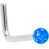 14k White Gold 2.5mm Blue Synthetic Opal Ball Nose Ring - BodyCandy - Flyclothing LLC