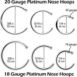 Real Platinum Nose Hoop - Hypoallergenic & Luxurious - BodyCandy - Flyclothing LLC