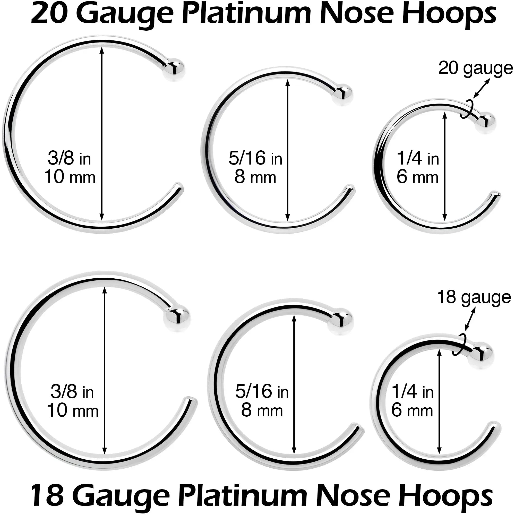 Real Platinum Nose Hoop - Hypoallergenic & Luxurious - BodyCandy - Flyclothing LLC