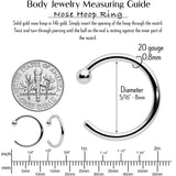 20G 5/16 Solid 14K White Gold Nose Hoop
