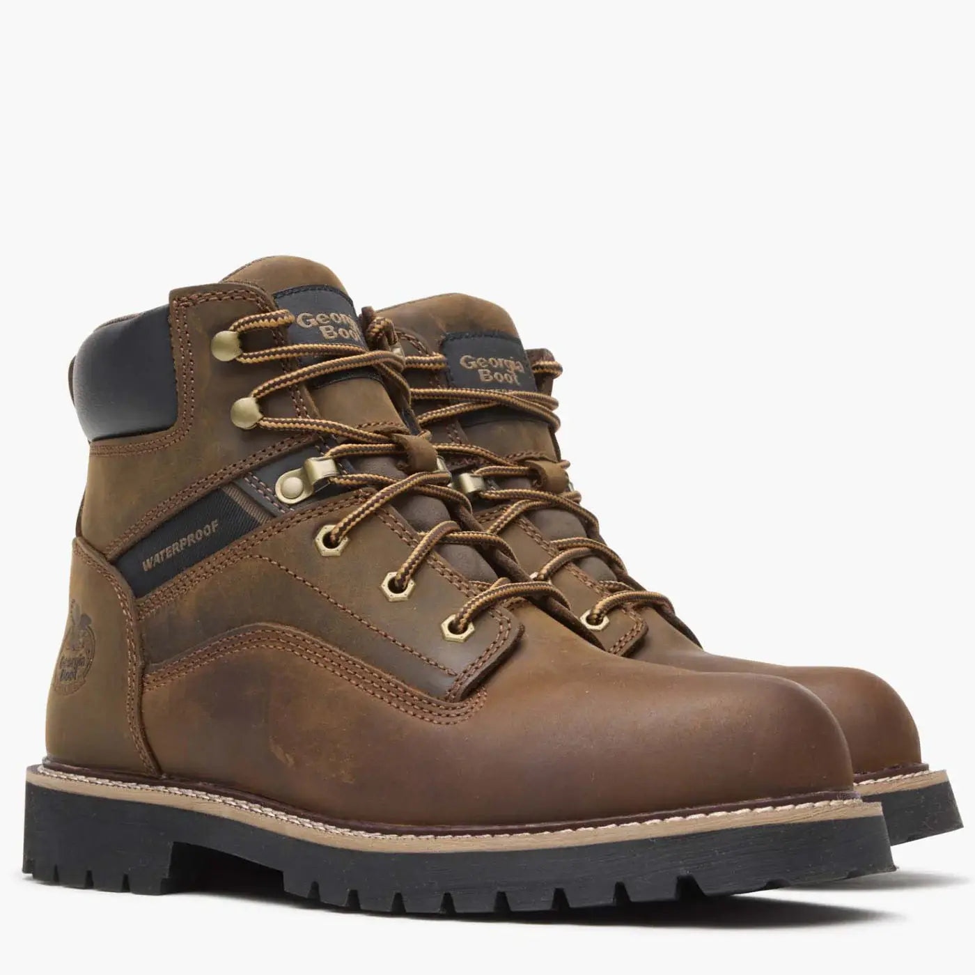 Georgia Boot Men's Core 37 Steel Toe 6" Waterproof Work Boot Brown - Georgia Boot - Flyclothing LLC
