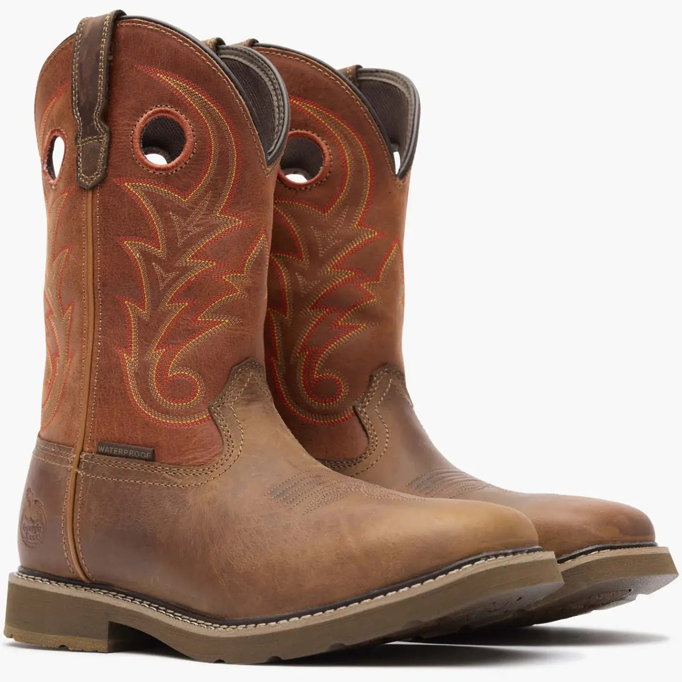Georgia Boot Core 37 Western 11" Waterproof Pull-On Work Boot in Brown/Rust - Georgia Boot - Flyclothing LLC