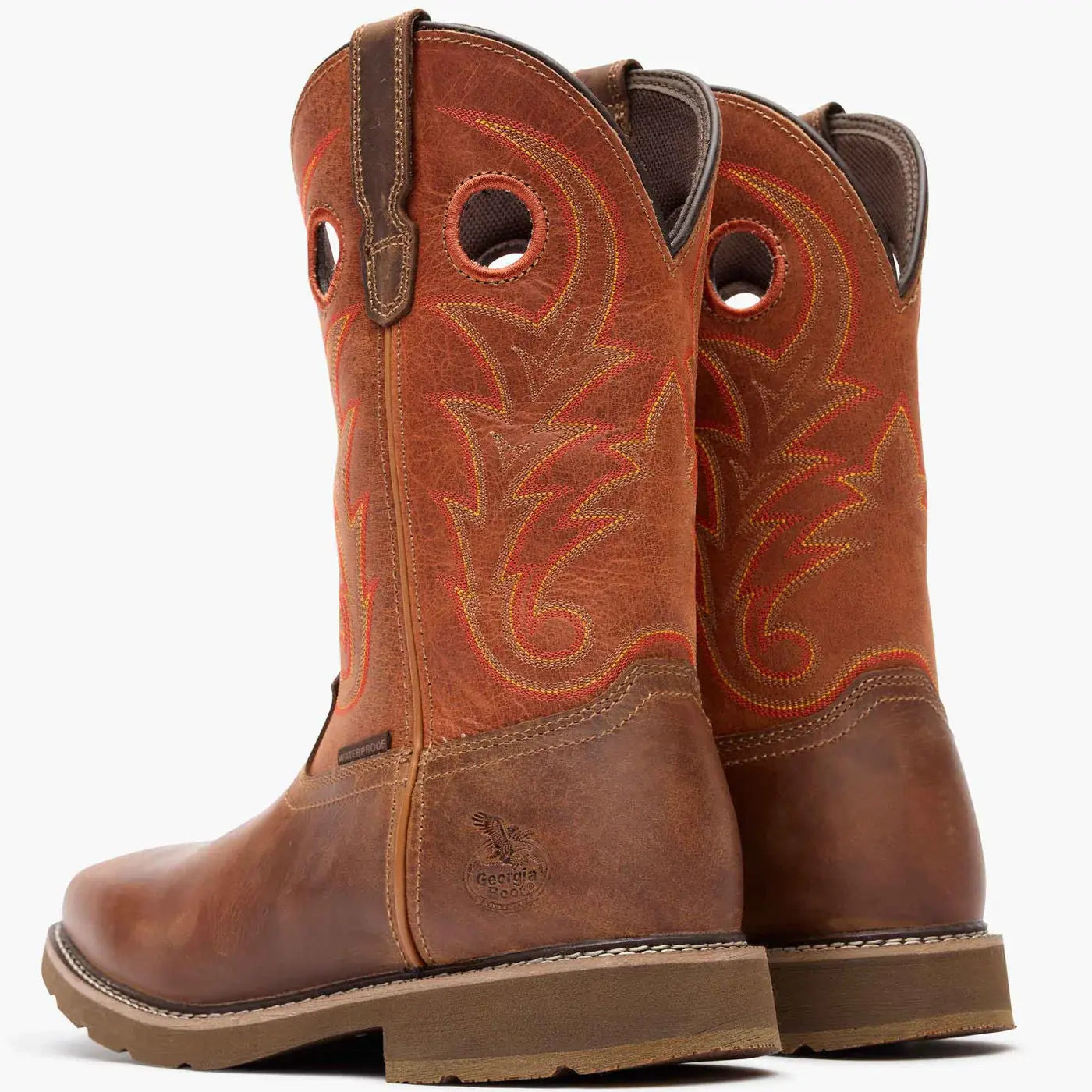 Georgia Boot Core 37 Western 11" Waterproof Pull-On Work Boot in Brown/Rust - Georgia Boot - Flyclothing LLC