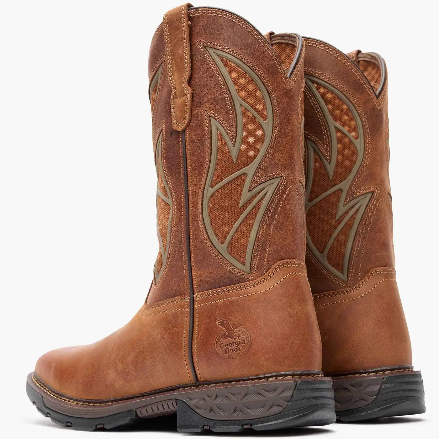 Georgia Boot Carbo-Tec FLX Pull-on with InsulKul™ Work Boot in Brown/Brick - Georgia Boot - Flyclothing LLC