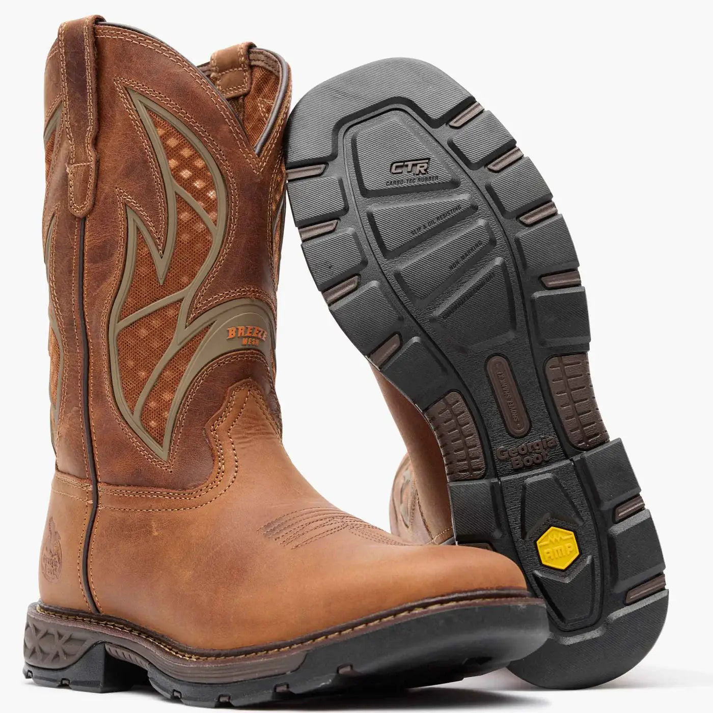 Georgia Boot Carbo-Tec FLX Pull-on with InsulKul™ Work Boot in Brown/Brick - Georgia Boot - Flyclothing LLC