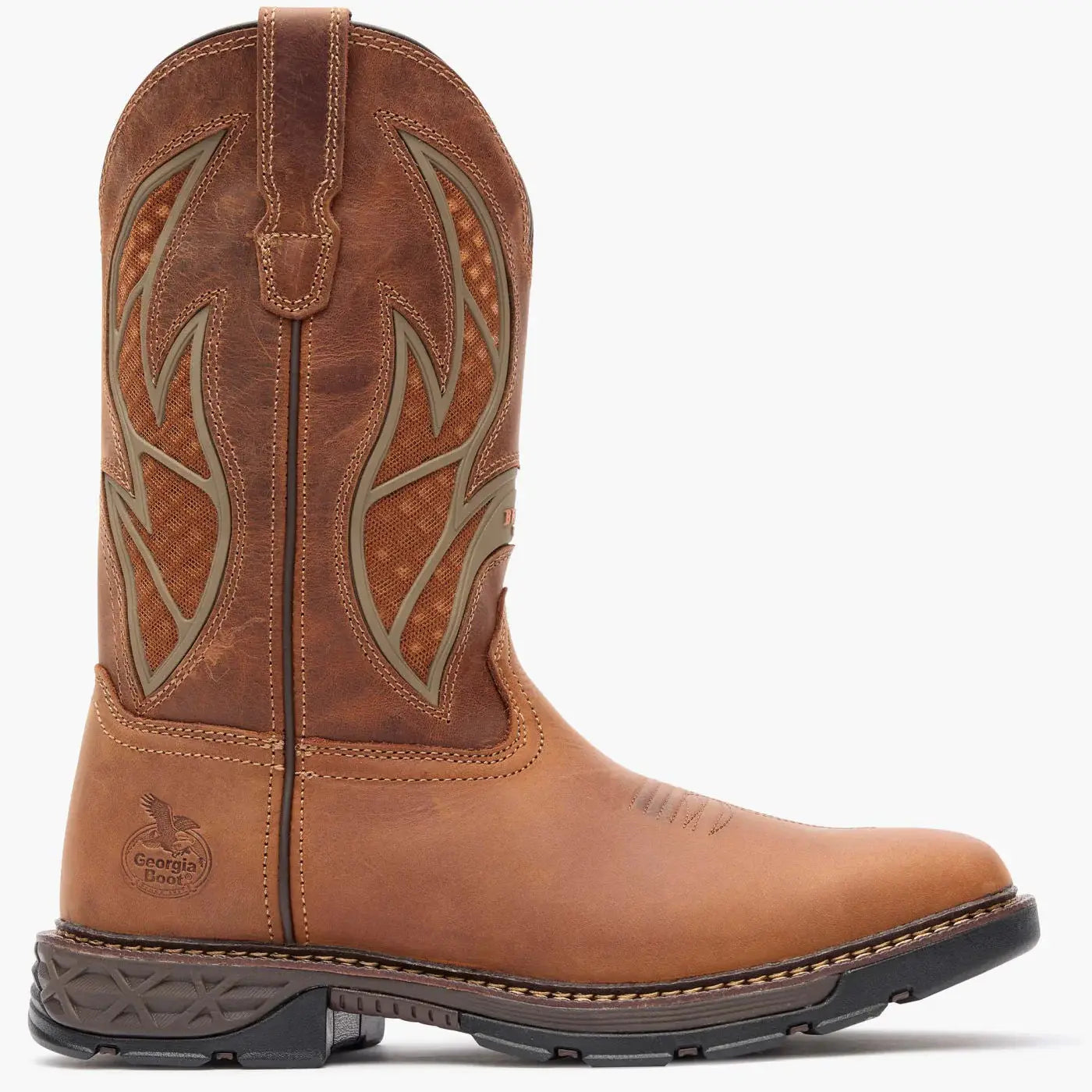 Georgia Boot Carbo-Tec FLX Pull-on with InsulKul™ Work Boot in Brown/Brick - Georgia Boot - Flyclothing LLC