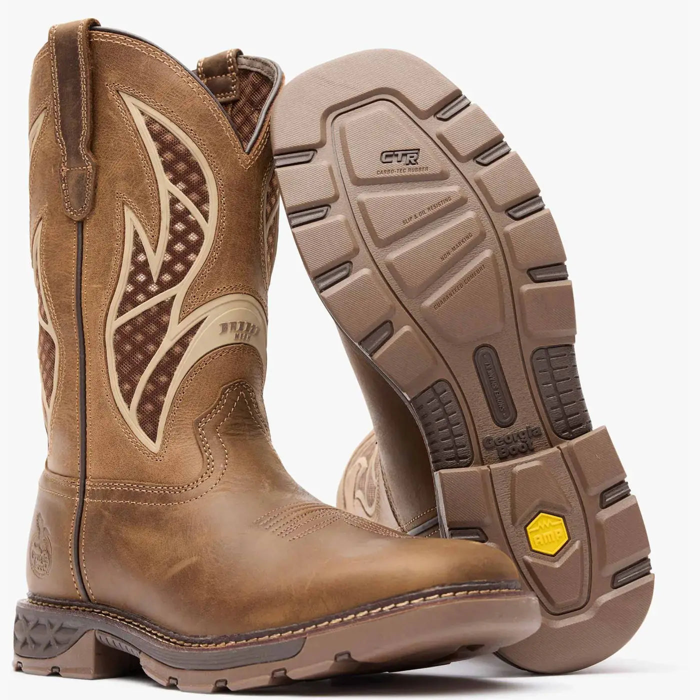 Georgia Boot Carbo-Tec FLX Pull-on with InsulKul™ Work Boot in Brown/Tan - Georgia Boot - Flyclothing LLC