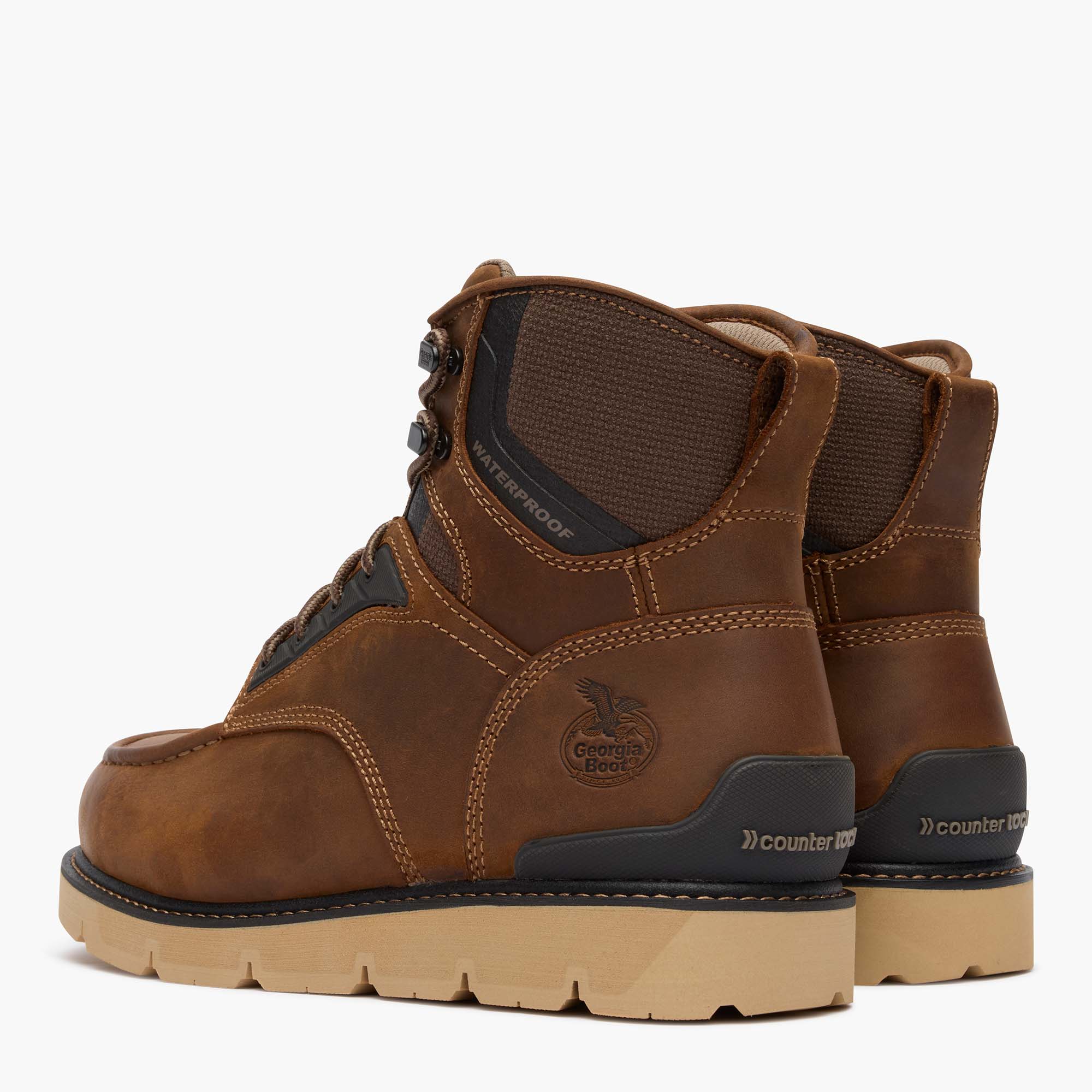 Georgia Boot Men's 6" Carbon Flex Wedge Waterproof Moc-Toe Work Boot - Georgia Boot - Flyclothing LLC