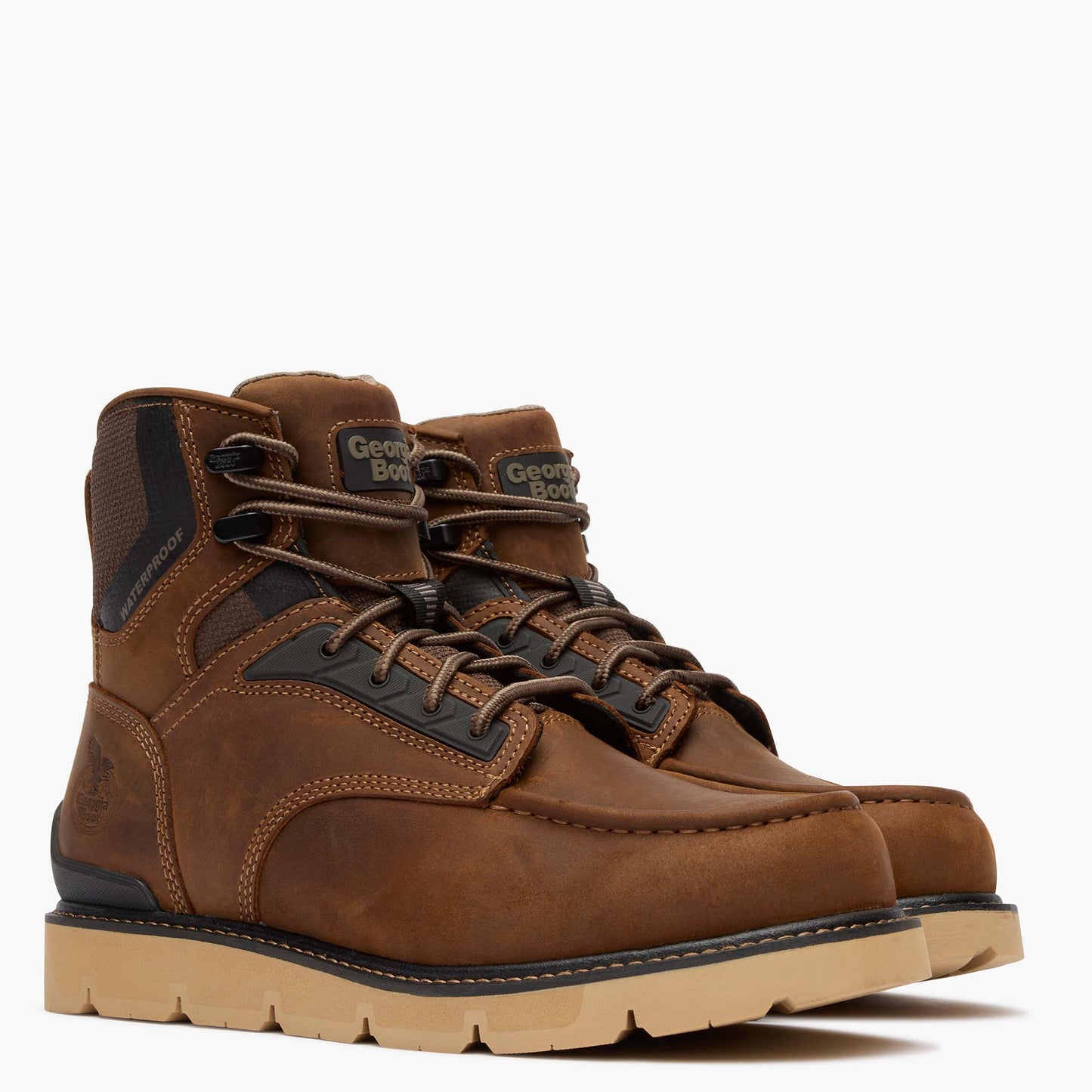 Georgia Boot Men's 6" Carbon Flex Wedge Waterproof Moc-Toe Work Boot - Georgia Boot - Flyclothing LLC