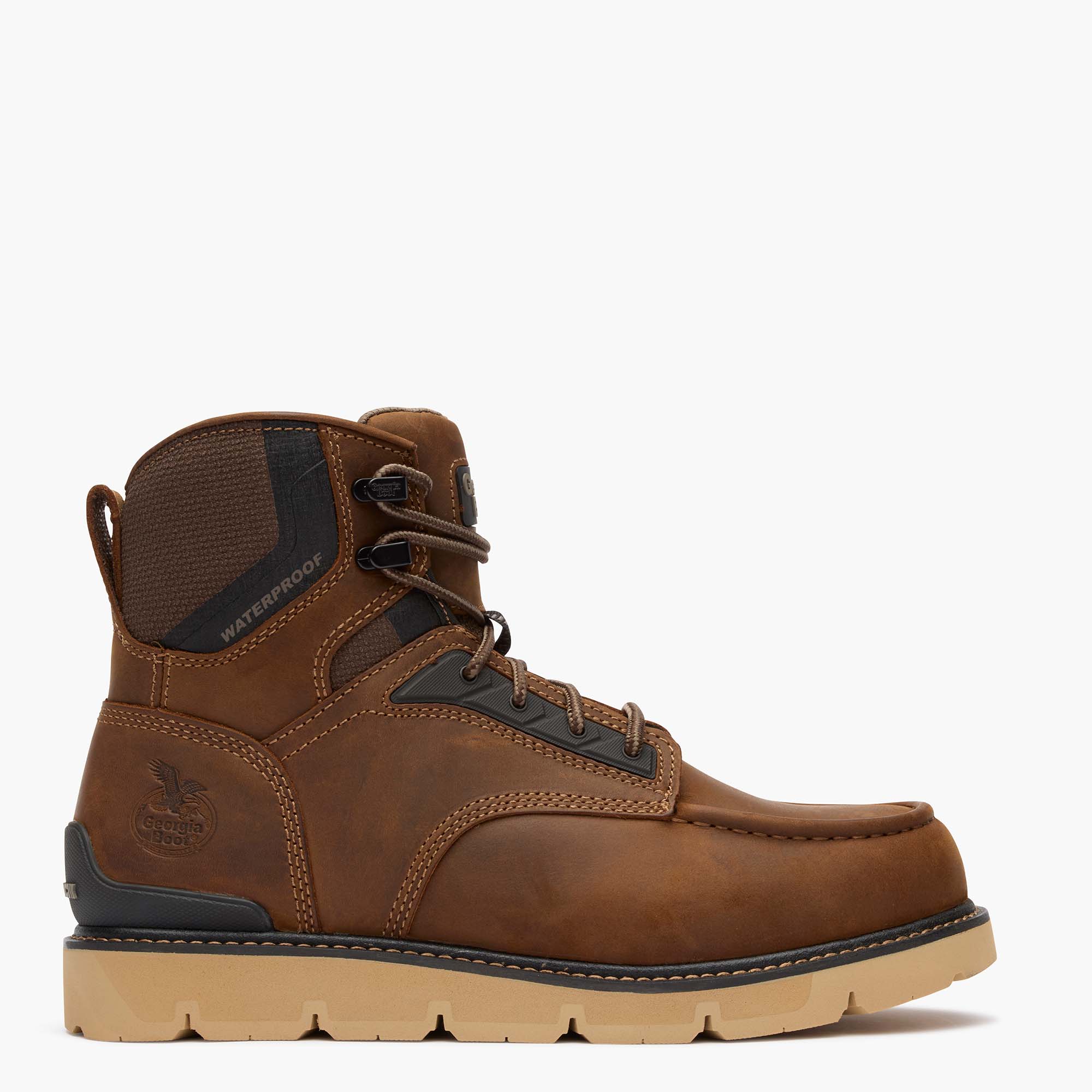 Georgia Boot Men's 6" Carbon Flex Wedge Waterproof Moc-Toe Work Boot - Georgia Boot - Flyclothing LLC