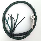 Get Back Whip - Black and Green - GoLeather