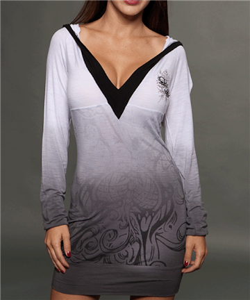 Rebel Sprit Two-Tone Hooded Dress - Rebel Spirit Clothing - Flyclothing LLC