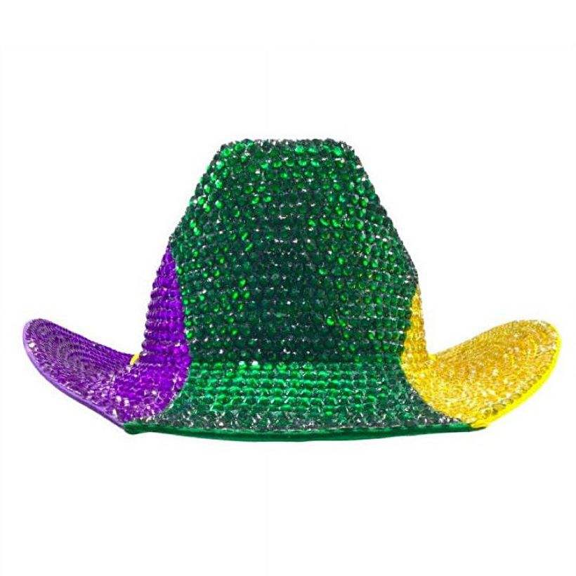 Bling Studded Mardi Gras Cowboy Fedora Hat - Madeline Love - Flyclothing LLC