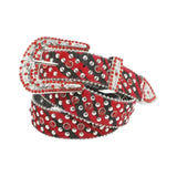 Black & Red Zebra Bling Rhinestone Belt - Rhinestone Belt Store - Flyclothing LLC