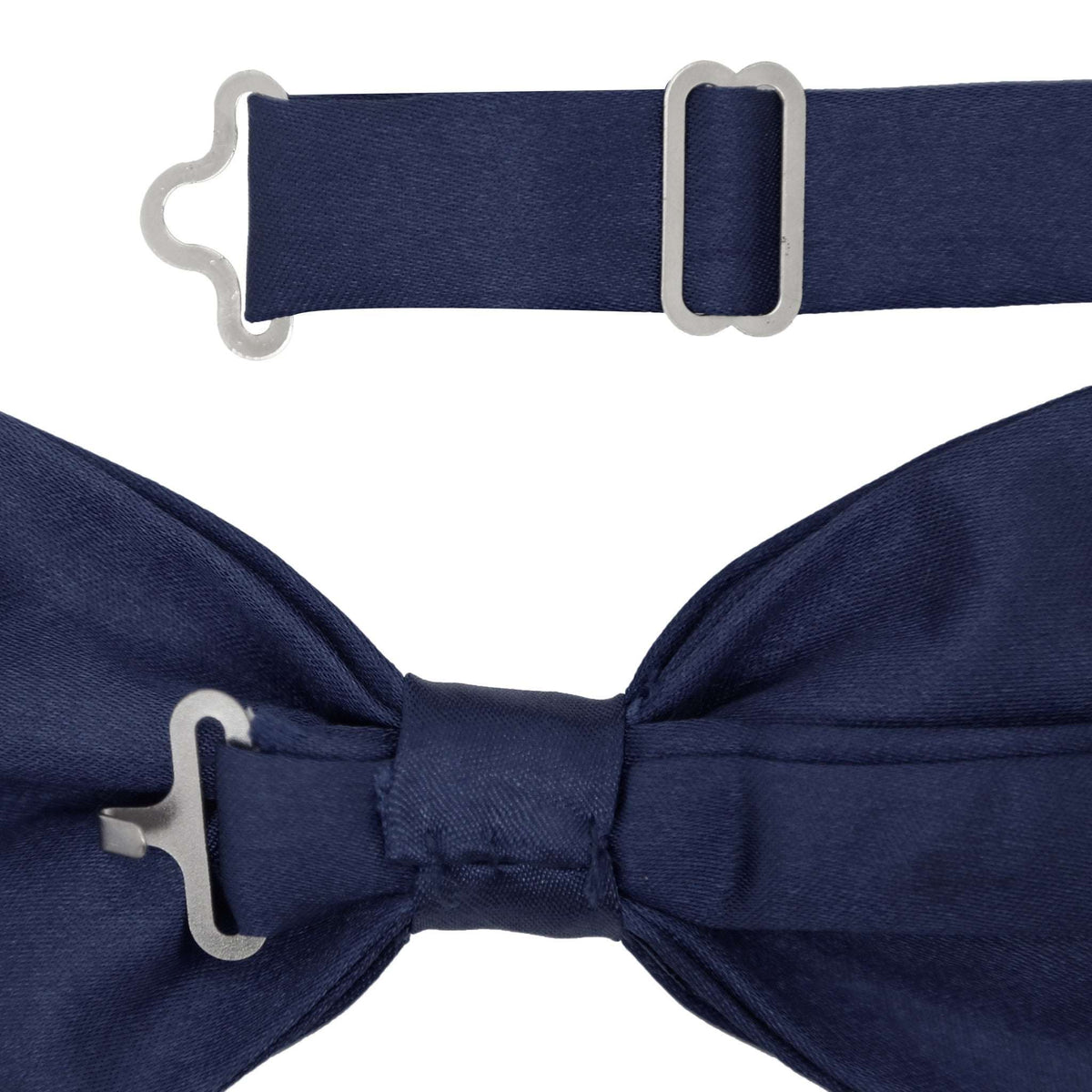Gia Navy Blue Satine Adjustable Bowtie - Ferrecci USA - Flyclothing LLC