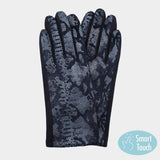 Faux Leather Snake Skin Pattern Smart Touch Gloves - Madeline Love - Flyclothing LLC