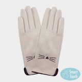 Cat Pointed Faux Suede Smart Touch Gloves - Madeline Love - Flyclothing LLC