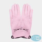 Cat Pointed Faux Suede Smart Touch Gloves - Madeline Love - Flyclothing LLC