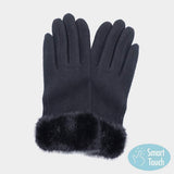 Fuzzy Fux Fur Collar Smart Touch Gloves - Madeline Love - Flyclothing LLC