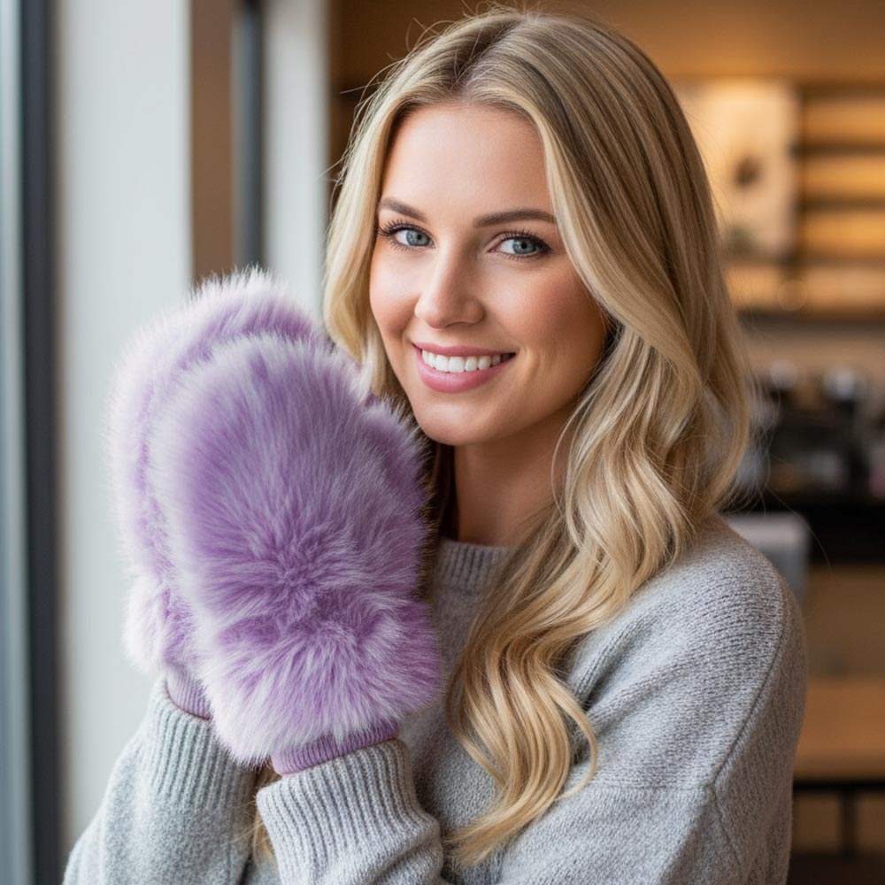 Faux Fur Mitten Gloves - Madeline Love - Flyclothing LLC