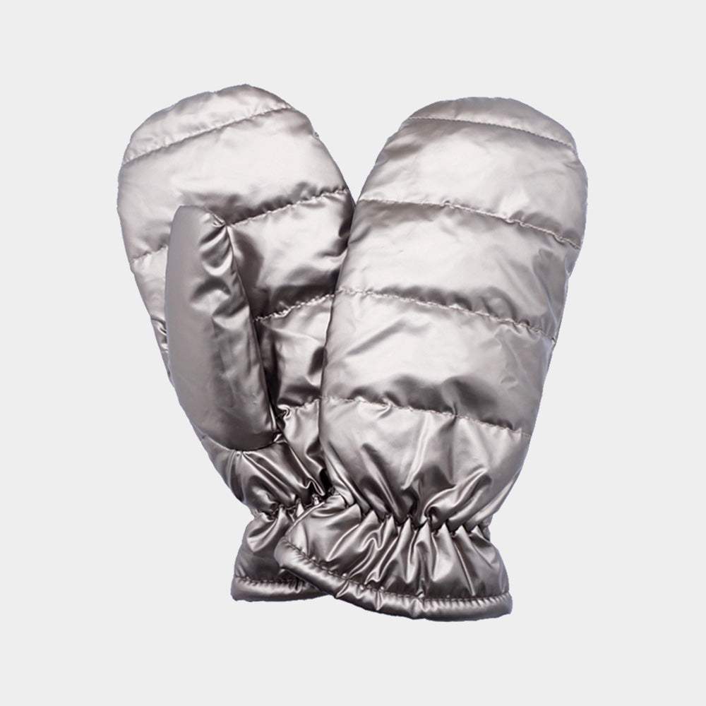 Shiny Puffer Mitten Gloves - Madeline Love - Flyclothing LLC