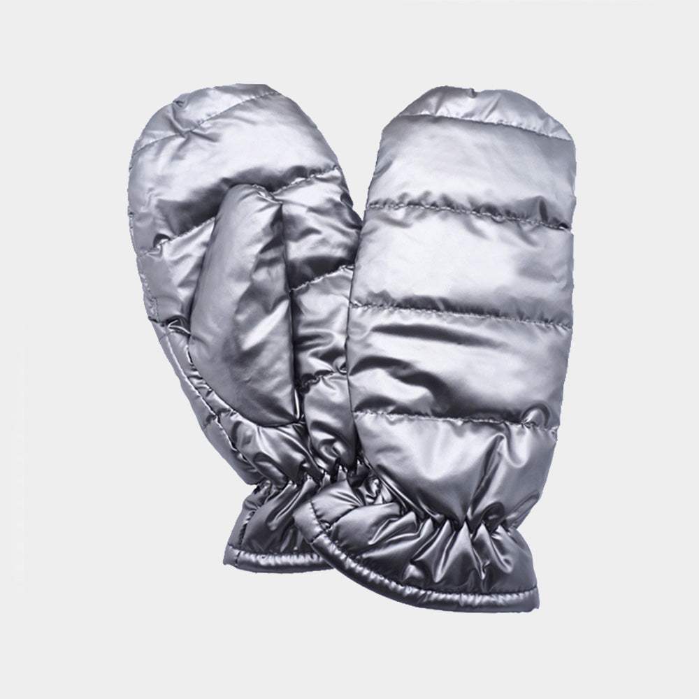 Shiny Puffer Mitten Gloves - Madeline Love - Flyclothing LLC