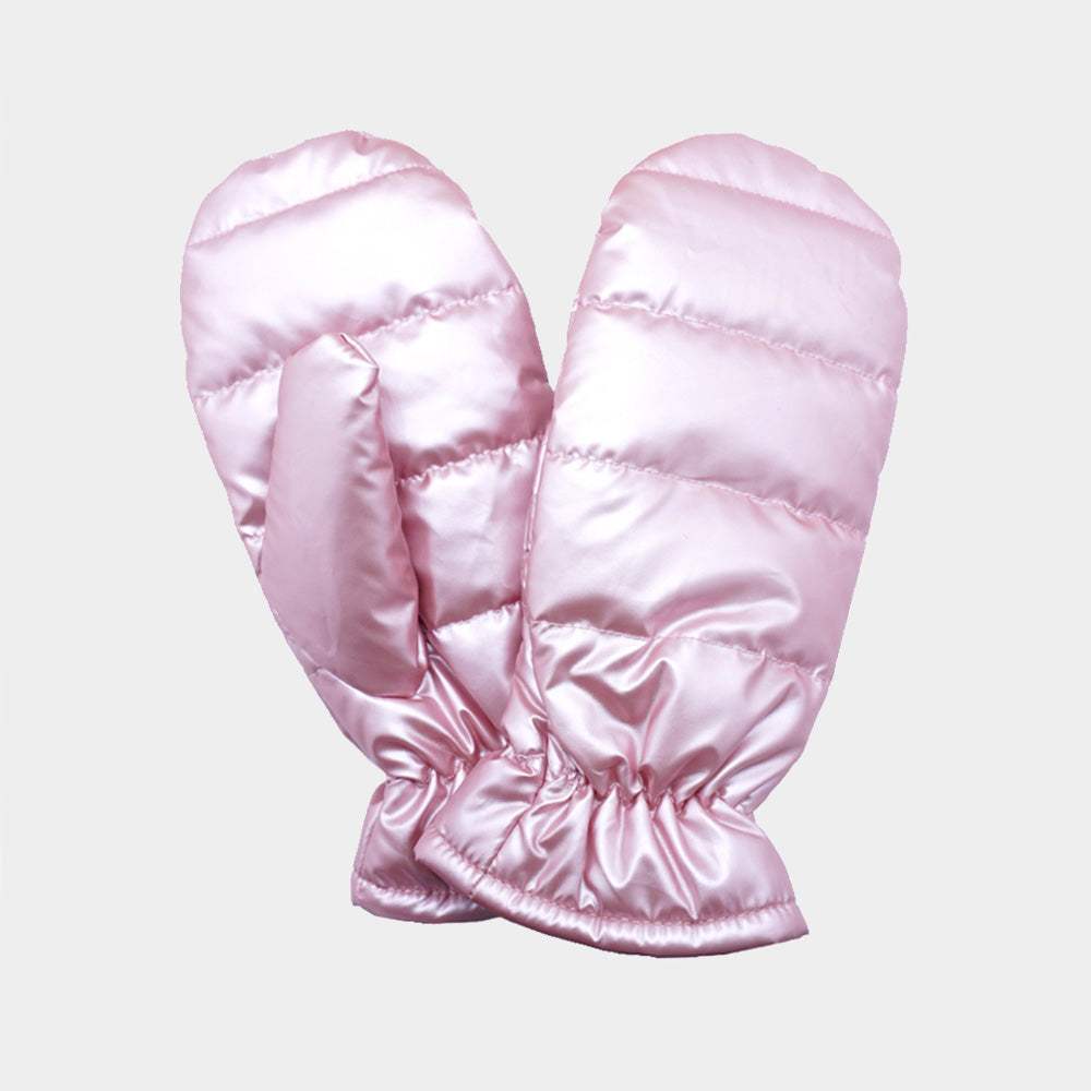 Shiny Puffer Mitten Gloves - Madeline Love - Flyclothing LLC