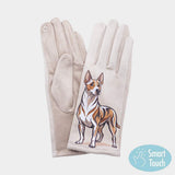 Illustrated Dog Printed Smart Touch Gloves - Madeline Love - Flyclothing LLC