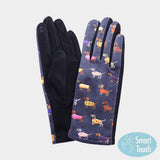 Dachshund Puppy Pattern Printed Smart Touch Gloves - Madeline Love - Flyclothing LLC