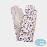 Illustrated Cat Pattern Printed Smart Touch Gloves - Madeline Love - Flyclothing LLC