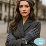 Leopard Pattern Bow Accent Smart Touch Gloves - Madeline Love - Flyclothing LLC