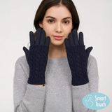 Cable Knit Smart Touch Gloves - Madeline Love - Flyclothing LLC