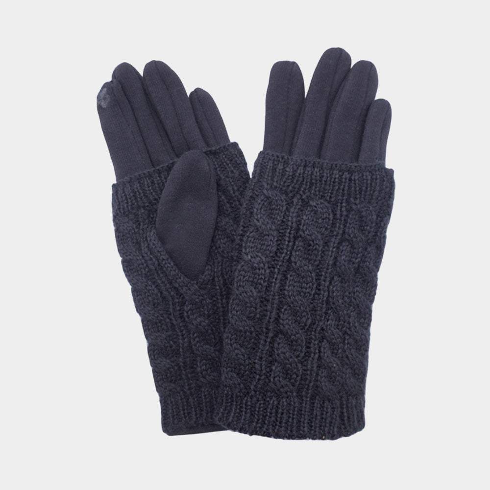 Cable Knit Smart Touch Gloves - Madeline Love - Flyclothing LLC