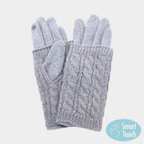 Cable Knit Smart Touch Gloves - Madeline Love - Flyclothing LLC