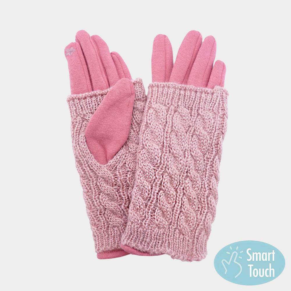 Cable Knit Smart Touch Gloves - Madeline Love - Flyclothing LLC