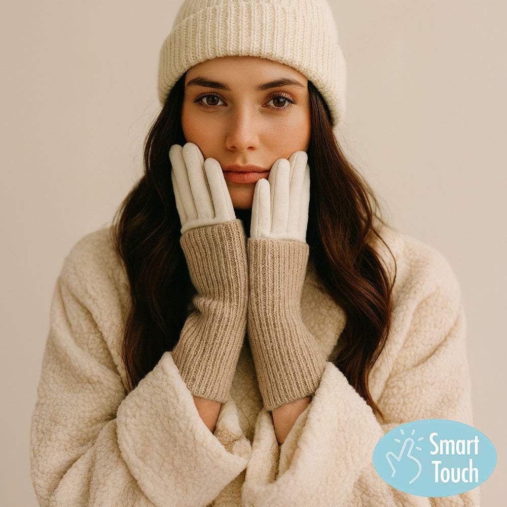 Ribbed Knit Smart Touch Gloves - Madeline Love - Flyclothing LLC