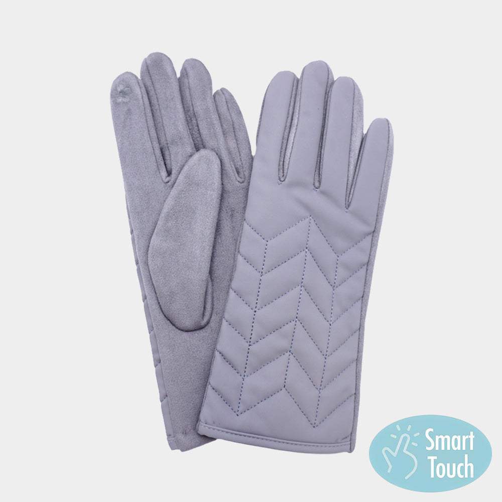 Chevron Quilted Smart Touch Gloves - Madeline Love - Flyclothing LLC