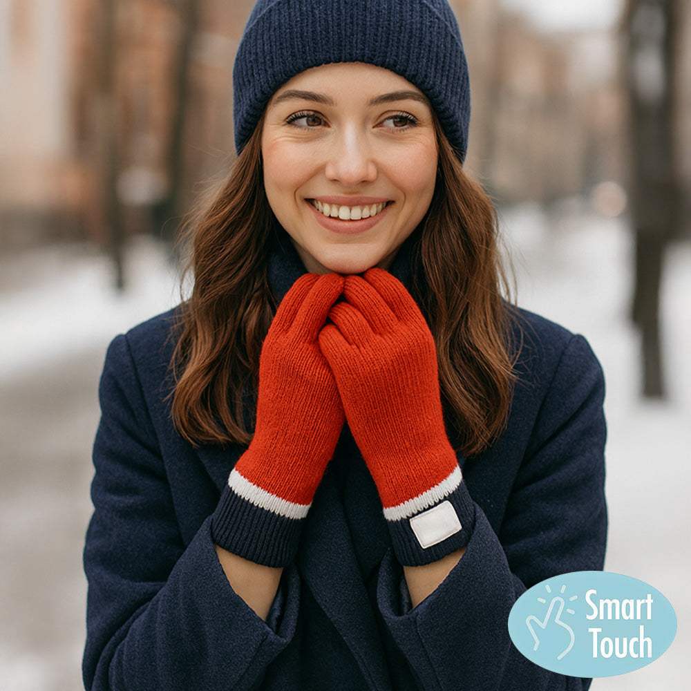 Ribbed Knit Smart Touch Gloves - Madeline Love - Flyclothing LLC