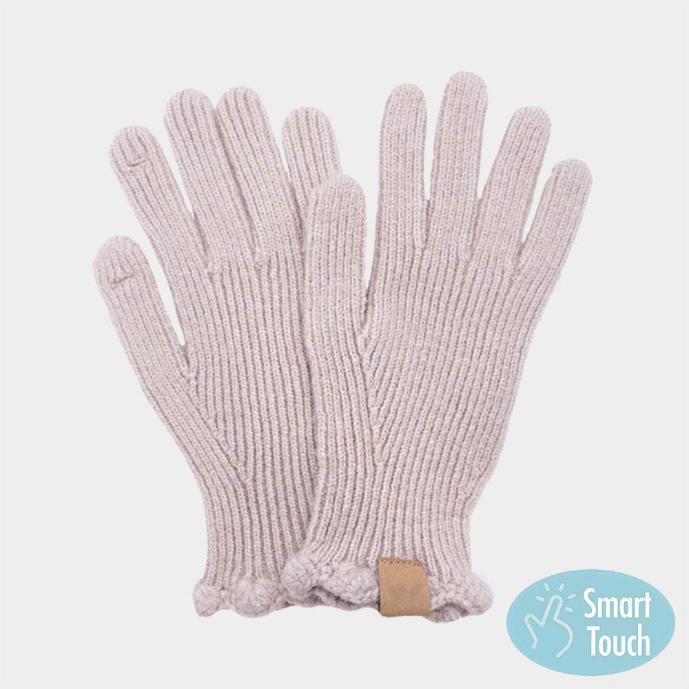 Ribbed Knit Smart Touch Gloves - Madeline Love - Flyclothing LLC