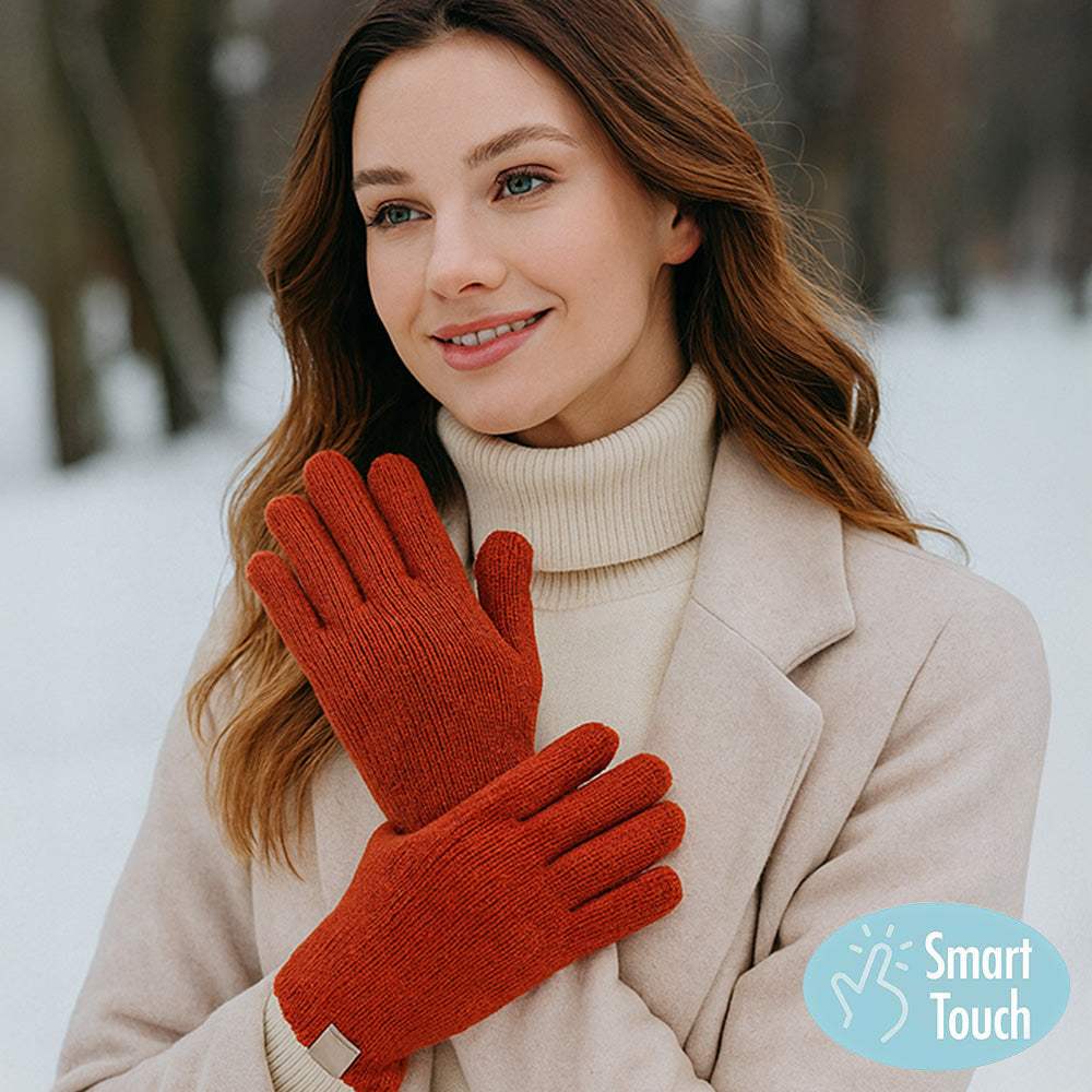 Ribbed Knit Smart Touch Gloves - Madeline Love - Flyclothing LLC