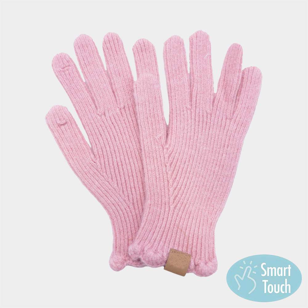 Ribbed Knit Smart Touch Gloves - Madeline Love - Flyclothing LLC